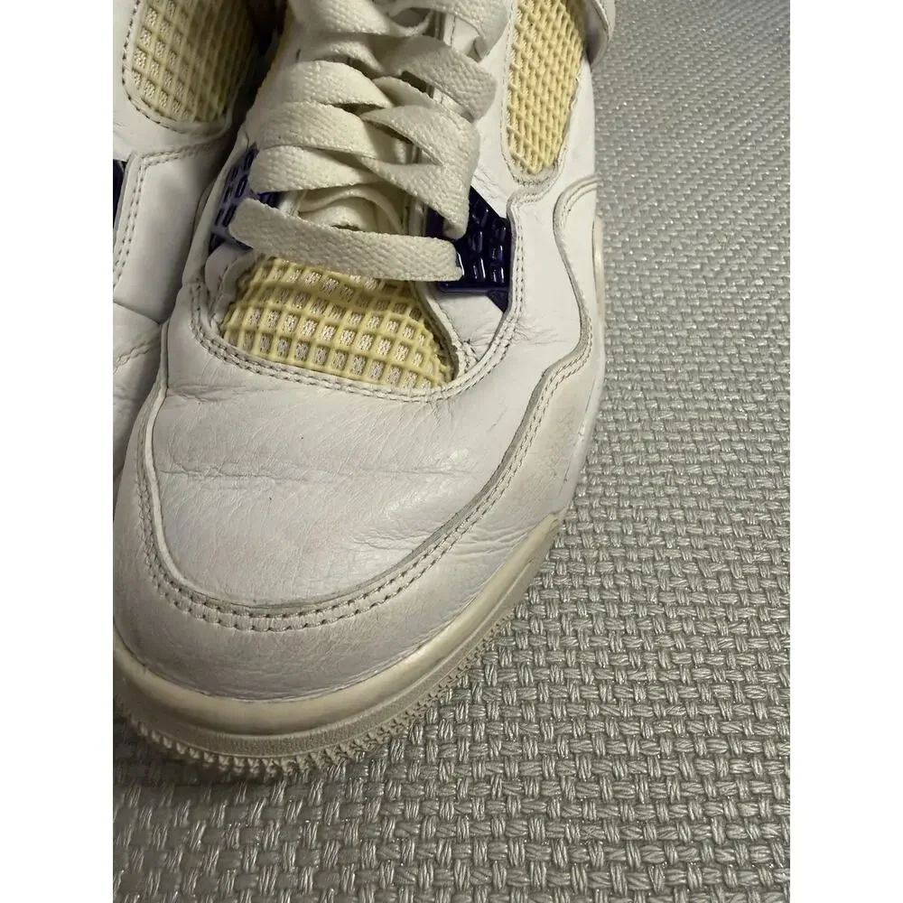Nike Air Jordan 4 Retro Pure Money 308497-100 White Silver Mens Size 10